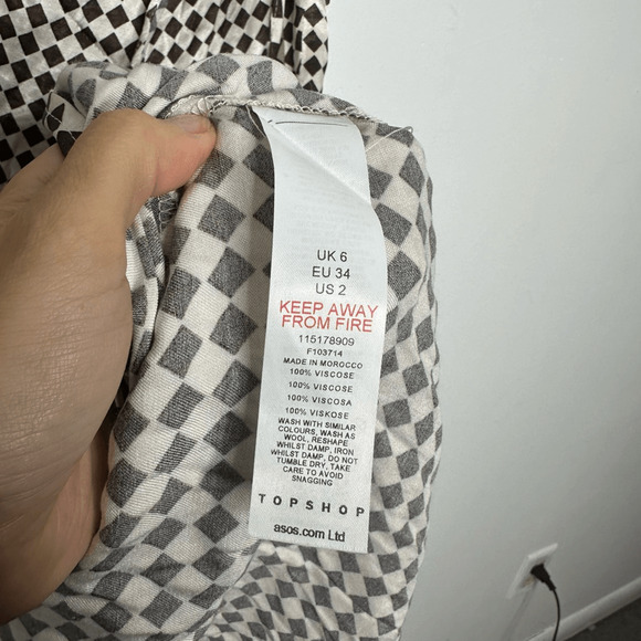 Topshop co-ord hexagonal satin wrap midi skirt in chocolate womens US 2 NWT - Picture 6 of 8